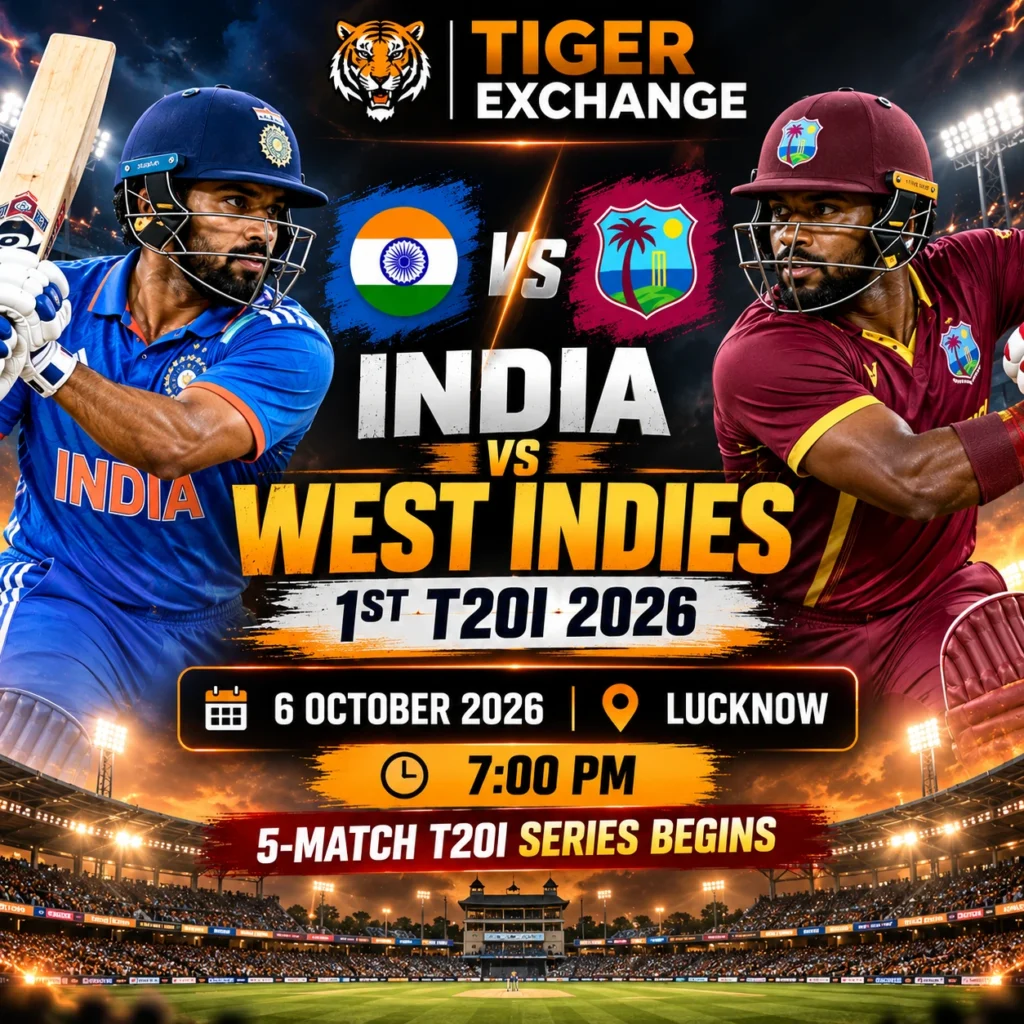 India vs West Indies 1st T20I 2026 Tiger Exchange India vs West Indies 1st T20I 2026 Tiger Exchange
